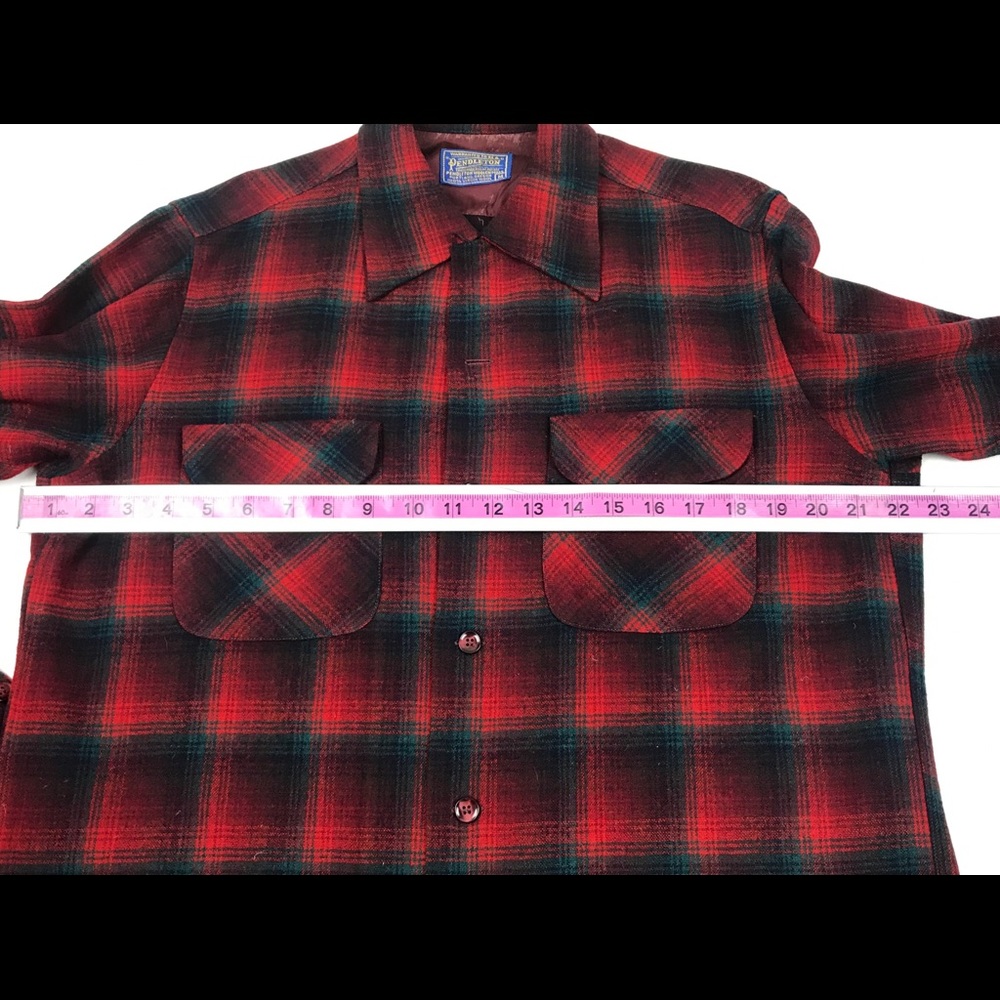 🛍 VTG Pendleton Woolrich Wool Plaid Board Shirt - Picture 8 of 9